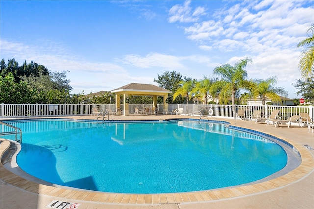 view of pool featuring a patio