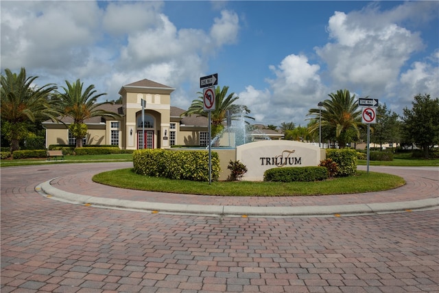 view of community sign