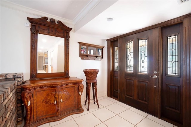 foyer entrance with crown molding