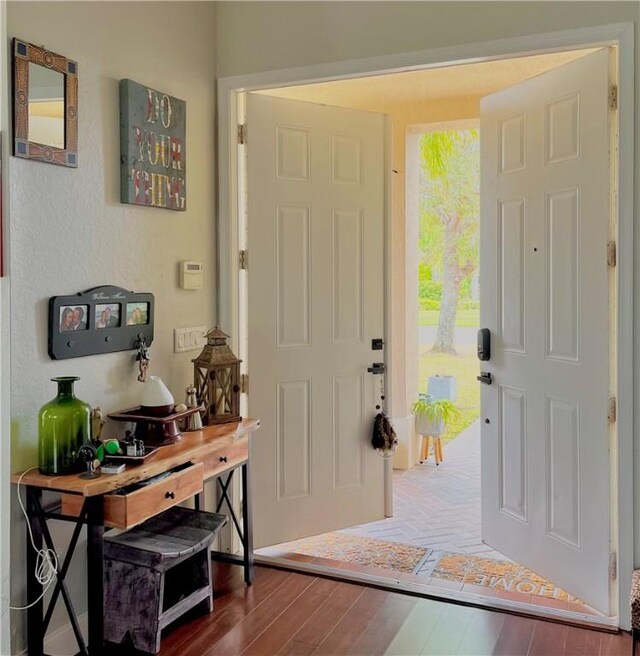 entryway featuring dark hardwood / wood-style flooring