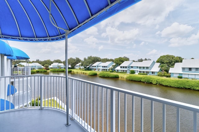 balcony with a water view