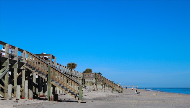 exterior space with a view of the beach