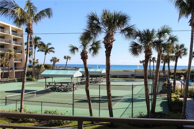 3939 Ocean Dr Unit 205C, Vero Beach, FL 32963 - view of tennis court featuring a water view