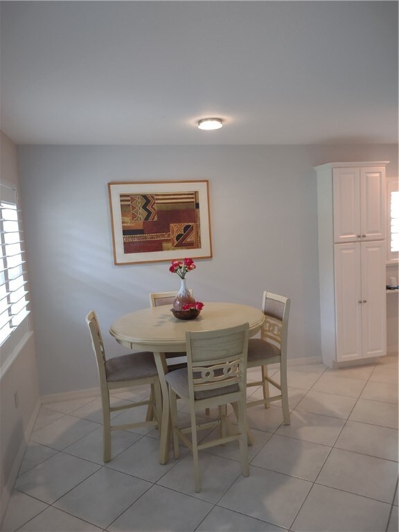 view of tiled dining room