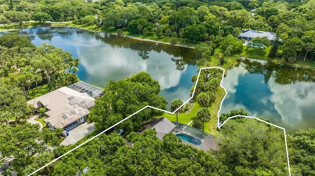 240 44th Ter SW, Vero Beach, FL 32968 - aerial view of property's location featuring a large body of water, property parcel outlined, and a forest