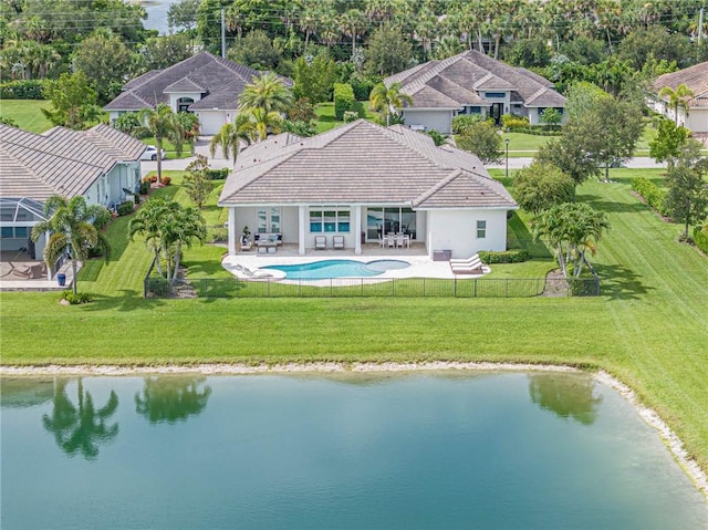 4520 Jacqueline Mnr, Vero Beach, FL 32968 - view from above of property with a large body of water and a pool area