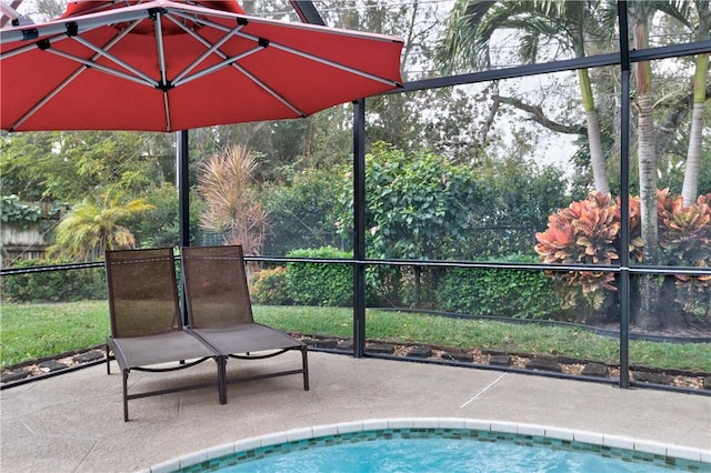 view of pool with a patio area