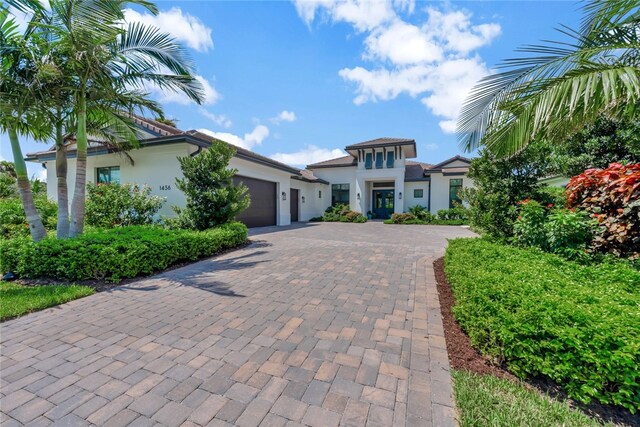 view of front of home with a garage