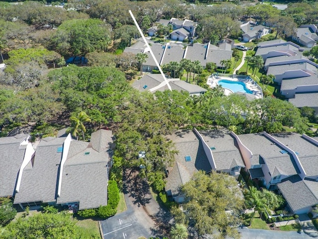 aerial view with a residential view