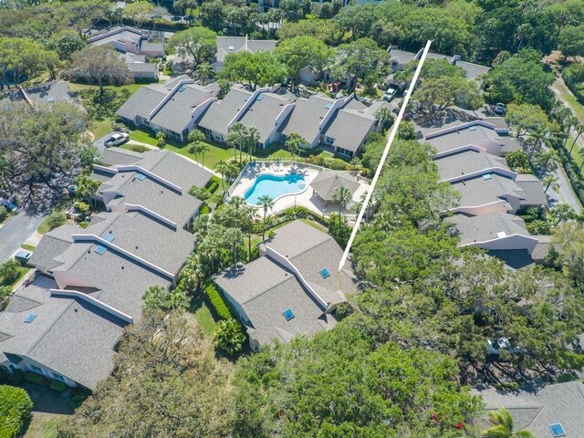 aerial view featuring a residential view