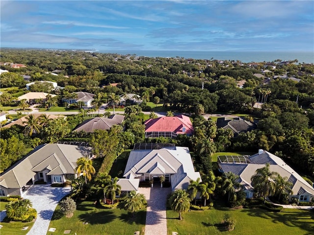 drone / aerial view with a residential view