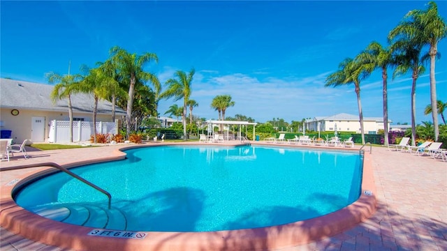 view of pool with a patio area