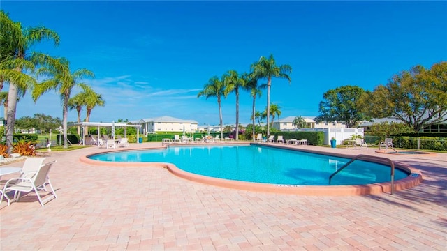 view of pool featuring a patio area