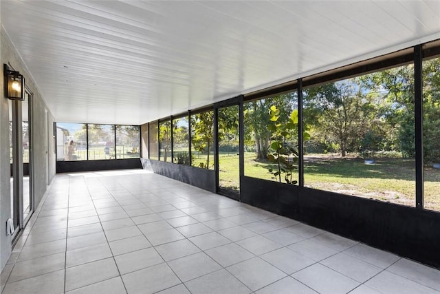 view of unfurnished sunroom