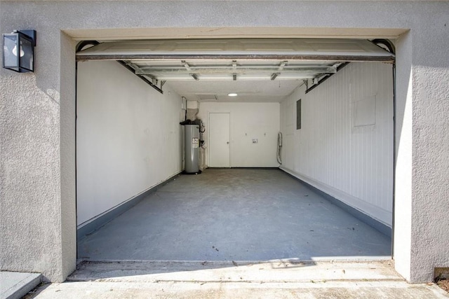 garage with electric water heater