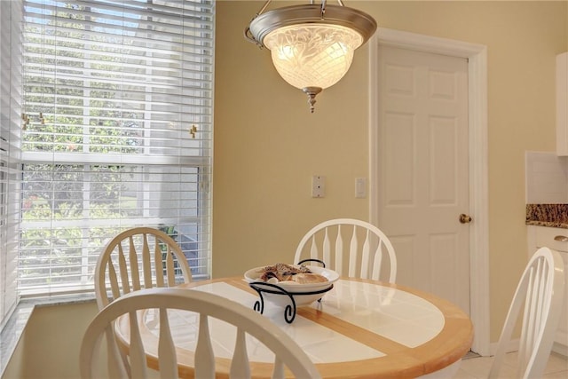 view of dining area