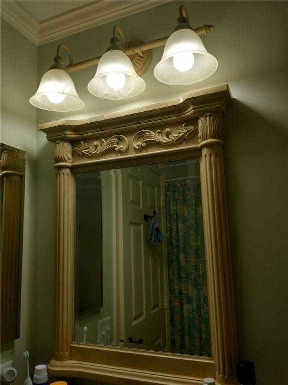 interior space featuring crown molding