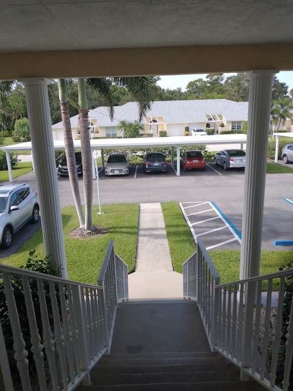 view of parking / parking lot