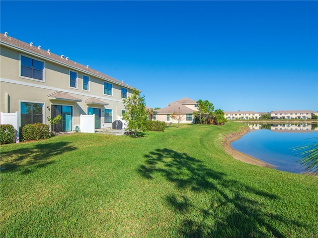 exterior space featuring a water view