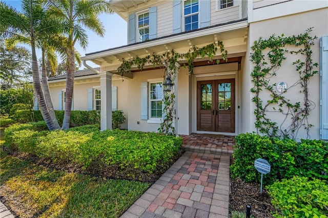 view of exterior entry with french doors