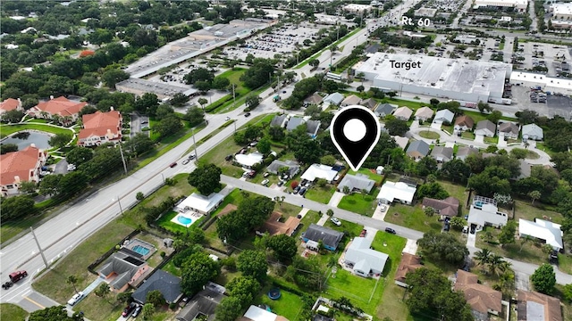 5845 23rd St, Vero Beach, FL 32966 - aerial overview of property's location with a large body of water