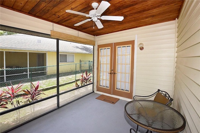 2440 88th Ave, Vero Beach, FL 32966 - sunroom with french doors and ceiling fan