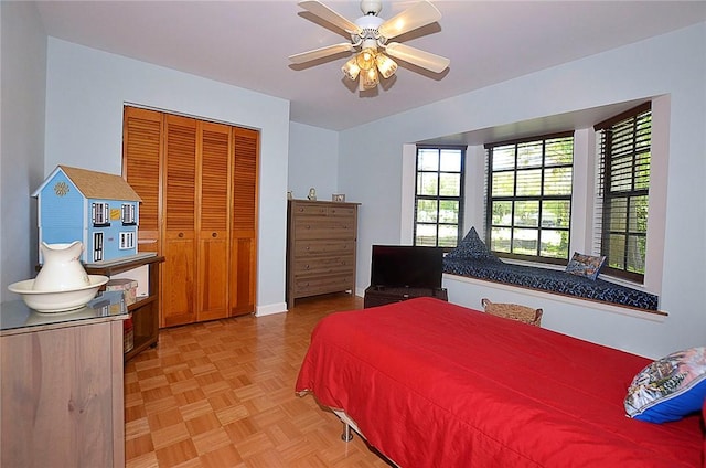 2440 88th Ave, Vero Beach, FL 32966 - bedroom featuring a closet and ceiling fan