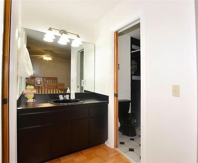 2440 88th Ave, Vero Beach, FL 32966 - bathroom featuring vanity and ceiling fan