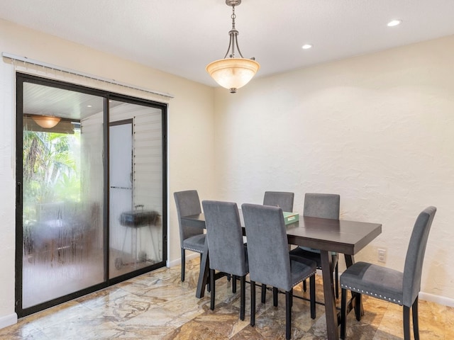 view of dining area