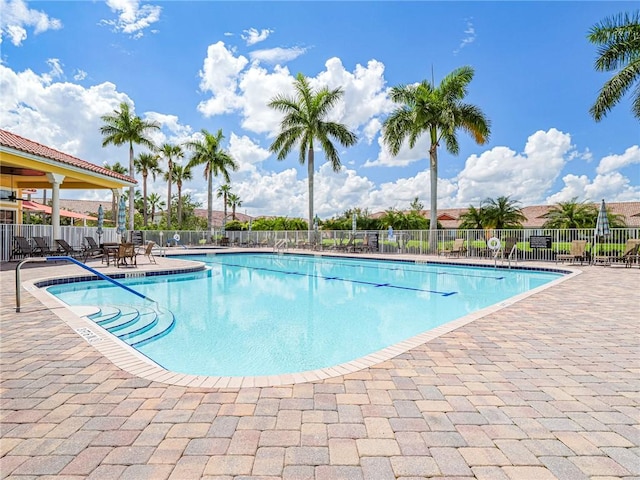 view of pool with a patio