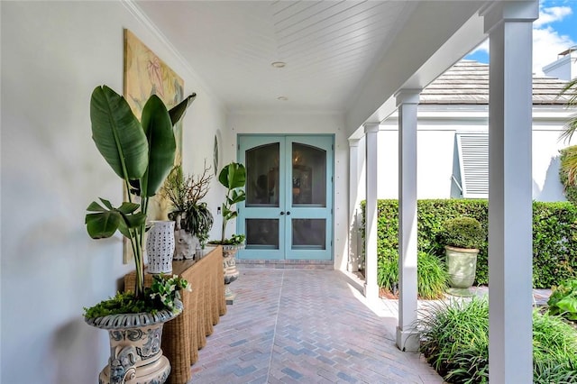 exterior space with french doors