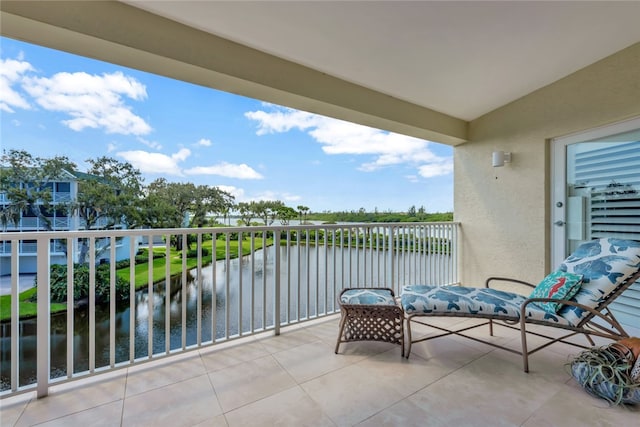 balcony with a water view