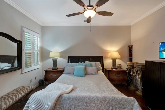 1781 Belmont Cir SW, Vero Beach, FL 32968 - bedroom featuring crown molding and ceiling fan
