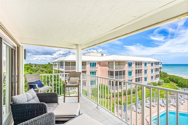 balcony with a water view