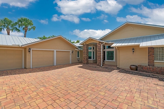 view of single story home