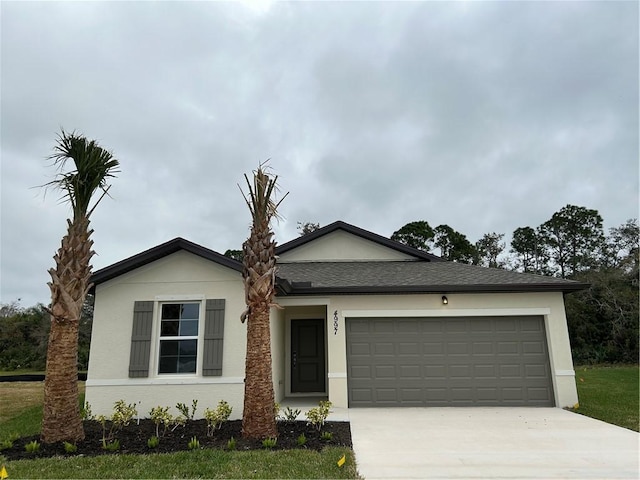 ranch-style home with a garage