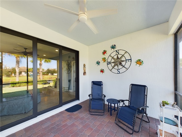 view of patio / terrace with ceiling fan