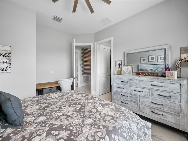 bedroom with ceiling fan