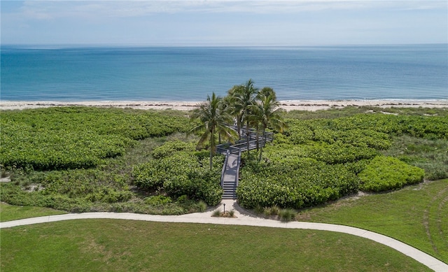 water view with a view of the beach