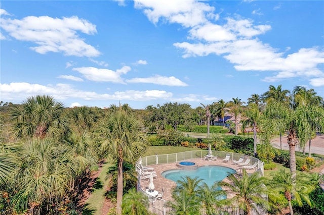 view of pool featuring a patio area