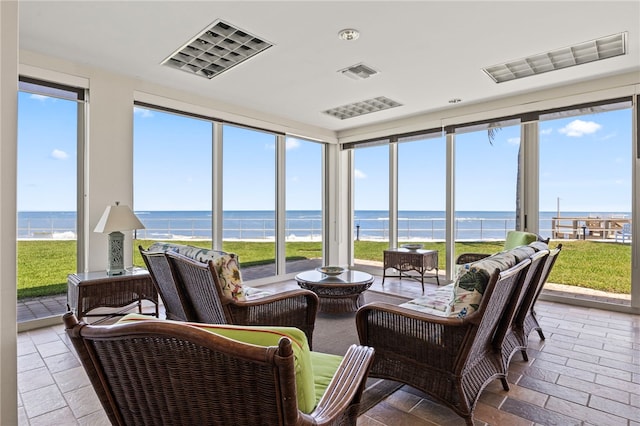 3554 Ocean Dr Unit 403S, Vero Beach, FL 32963 - sunroom / solarium featuring a water view