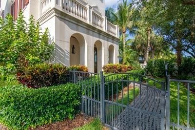 view of gate featuring fence