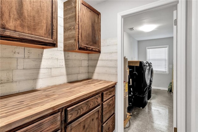 kitchen with wooden counters