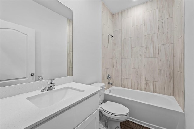 8255 97th Ave, Vero Beach, FL 32967 - bathroom featuring vanity, shower / bathtub combination, and wood finished floors