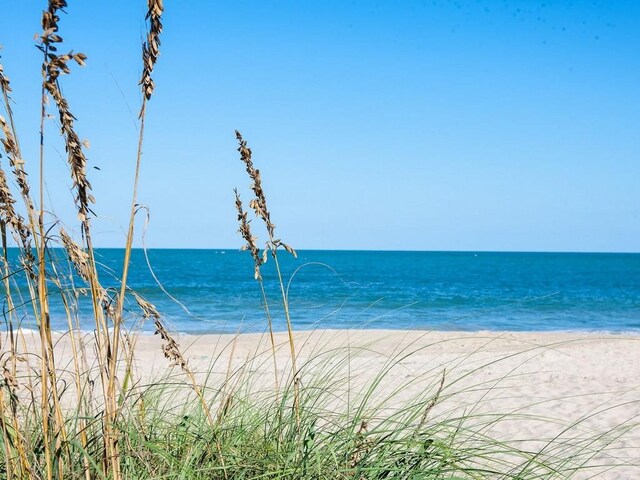 view of water feature featuring a beach view