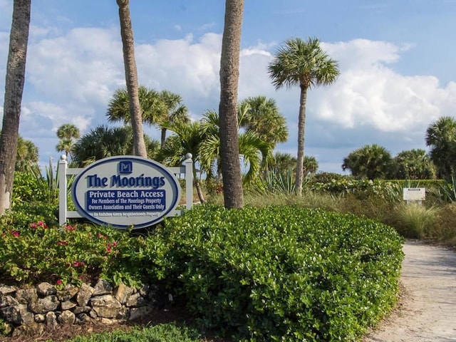 view of community sign