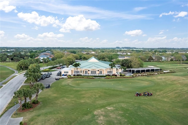 aerial view featuring golf course view