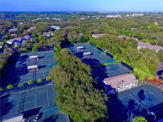 aerial view featuring a view of trees