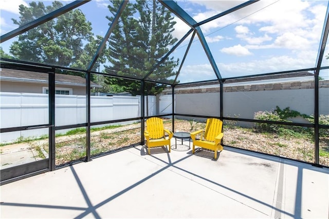 view of unfurnished sunroom