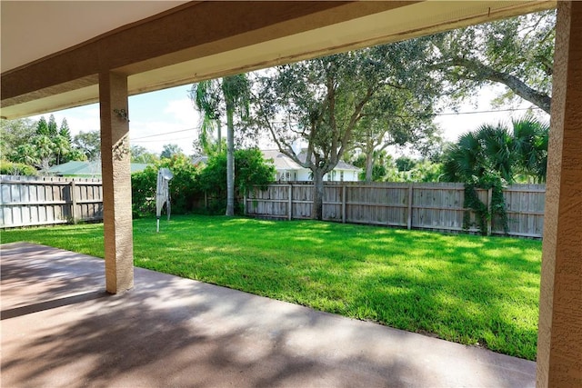 view of yard with a patio area